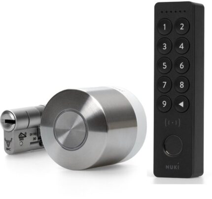 Nuki Smart Lock Ultra – Incl. Keypad 2 NFC - Slim Deurslot met Wifi & Matter – Auto Unlock, Nachtmodus & Lock ‘n’ Go – werkt met Google, Alexa & Apple – Incl. SKG Cilinder